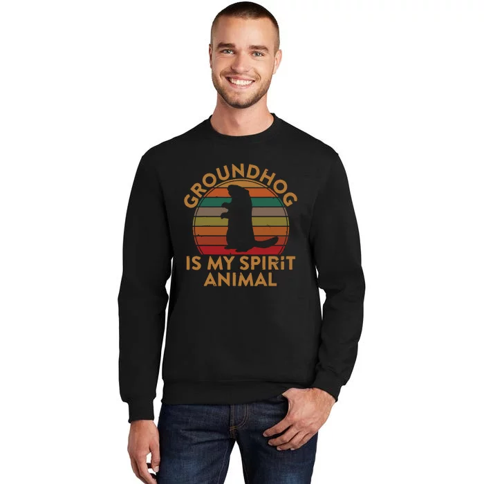 Ground Hog Is My Spirit Animal Gift Silhouette Groundhog Day Sweatshirt