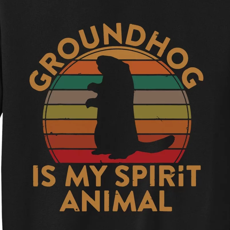 Ground Hog Is My Spirit Animal Gift Silhouette Groundhog Day Sweatshirt