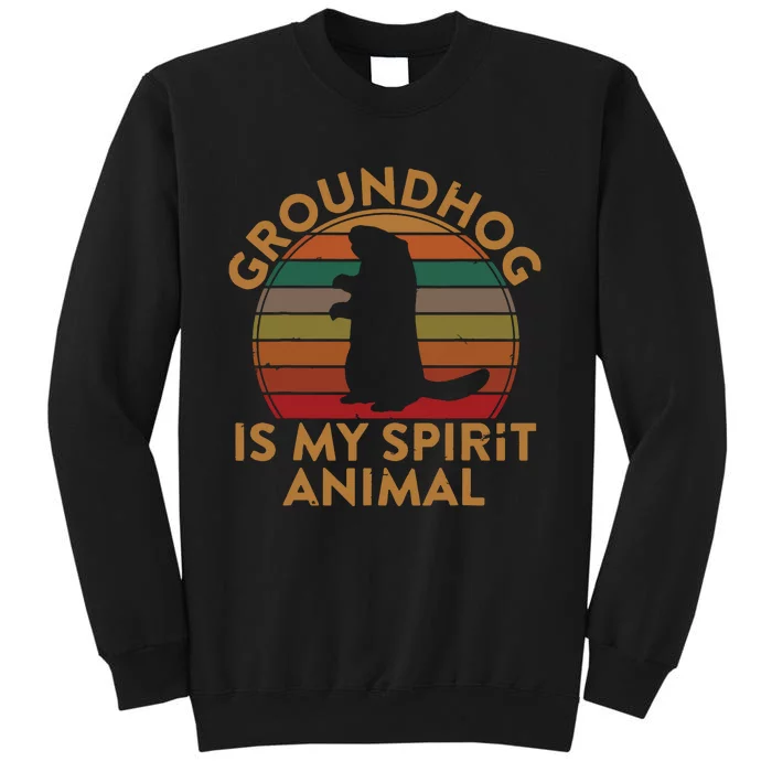 Ground Hog Is My Spirit Animal Gift Silhouette Groundhog Day Sweatshirt