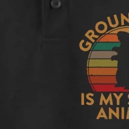 Ground Hog Is My Spirit Animal Gift Silhouette Groundhog Day Dry Zone Grid Performance Polo