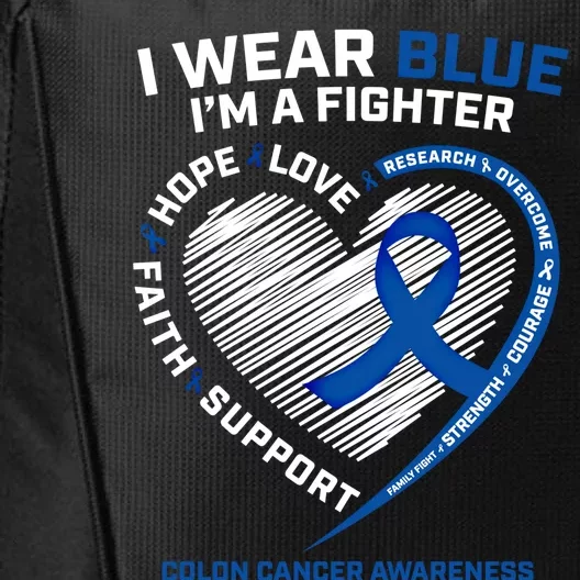 Gifts Her I Wear Blue Colon Cancer Awareness Gift City Backpack