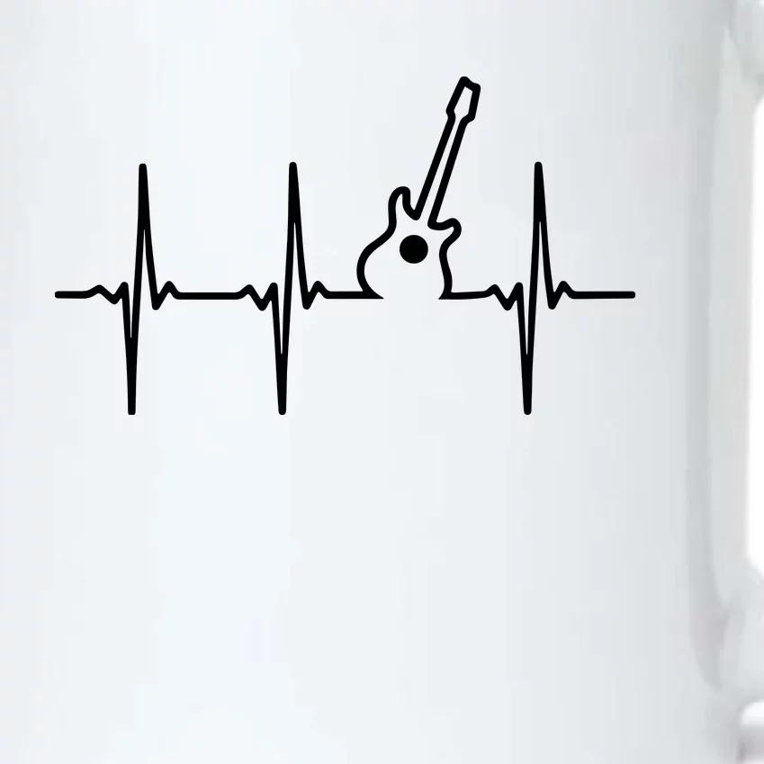 Guitar Heartbeat Instrument Gift Black Color Changing Mug