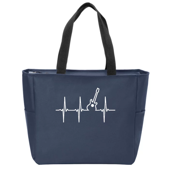 Guitar Heartbeat Instrument Gift Zip Tote Bag