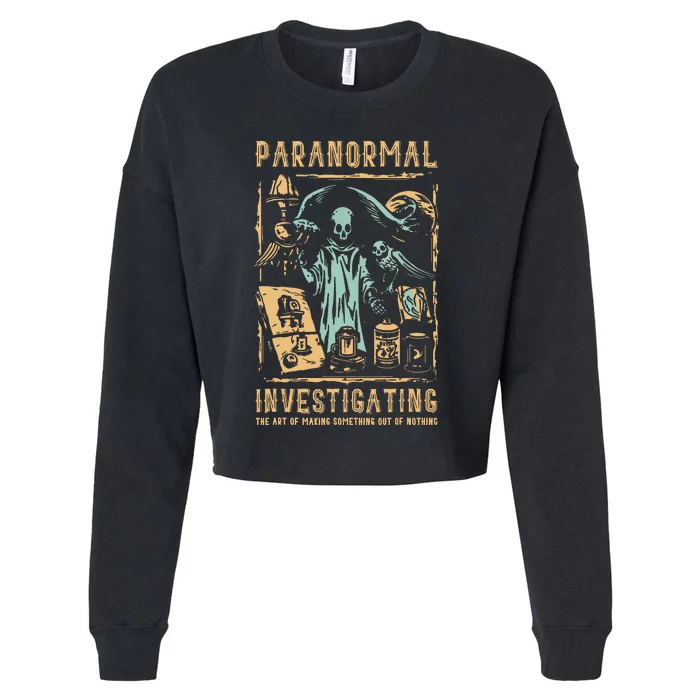 Ghost Hunting Investigator Design Paranormal Investigator Cropped Pullover Crew