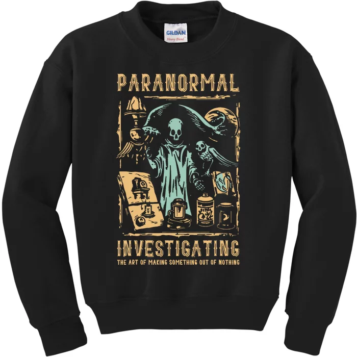 Ghost Hunting Investigator Design Paranormal Investigator Kids Sweatshirt