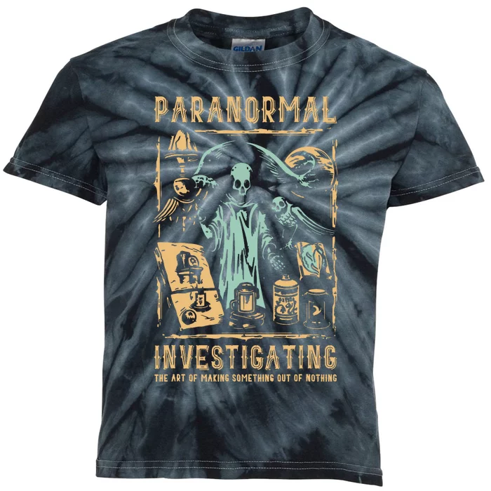 Ghost Hunting Investigator Design Paranormal Investigator Kids Tie-Dye T-Shirt