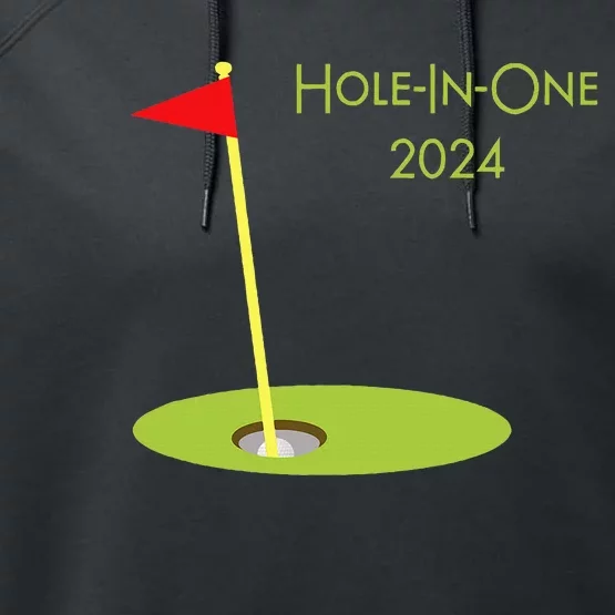 Golf Hole In One 2024 Sport Themed Golfing Design For Golfer Performance Fleece Hoodie