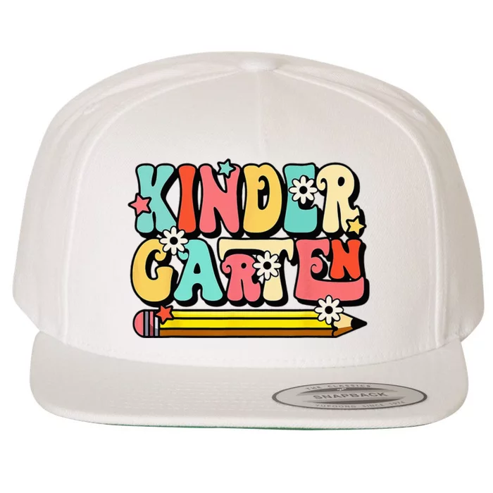 Groovy Hello Kindergarten Vibes Retro Teacher To School Wool Snapback Cap