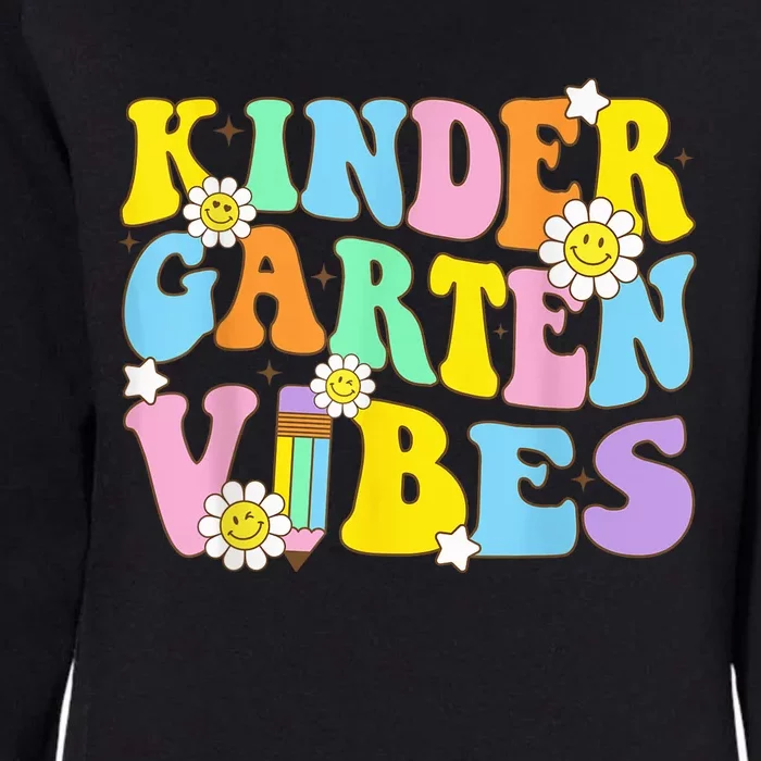 Groovy Hello Kindergarten Vibes Retro Teacher Back To School Womens California Wash Sweatshirt