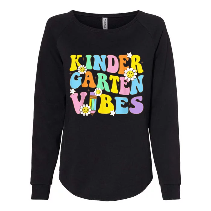 Groovy Hello Kindergarten Vibes Retro Teacher Back To School Womens California Wash Sweatshirt