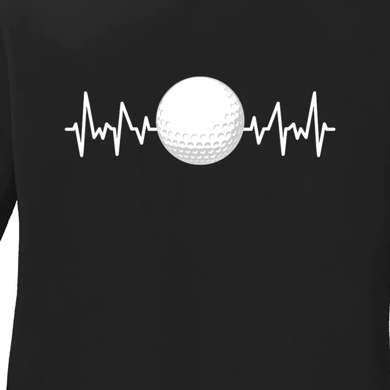 Golf Heart Love Funny Golf For Men And Women Gift For Dad Father's Day Ladies Long Sleeve Shirt