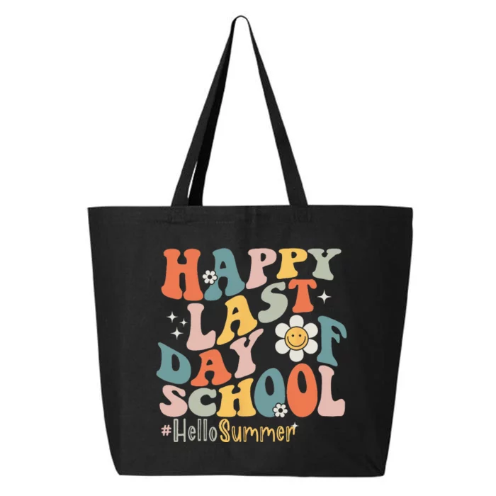 Groovy Happy Last Day of School Teacher Student Hello Summer 25L Jumbo Tote