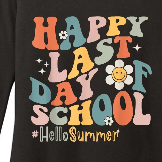 Groovy Happy Last Day Of School Teacher Student Hello Summer Womens CVC Long Sleeve Shirt