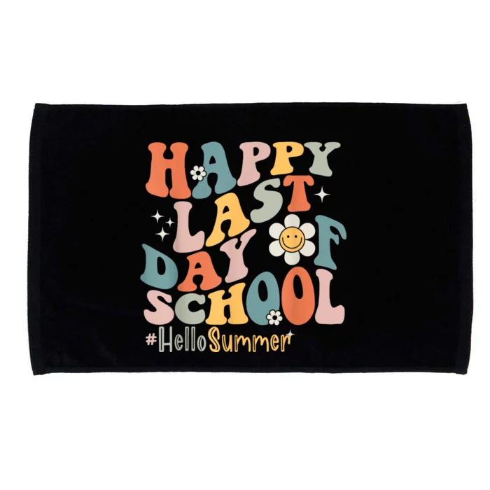 Groovy Happy Last Day Of School Teacher Student Hello Summer Microfiber Hand Towel