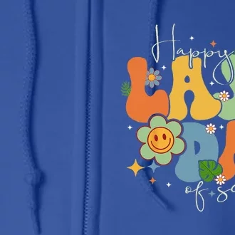 Groovy Happy Last Day Of School Cute Floral End Of School Full Zip Hoodie