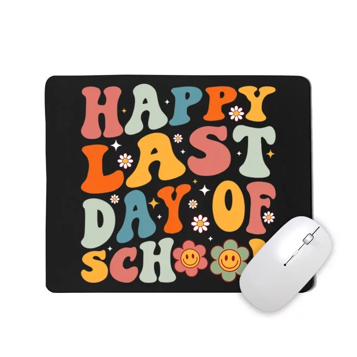 Groovy Happy Last Day Of School Teacher Student Graduation Mousepad