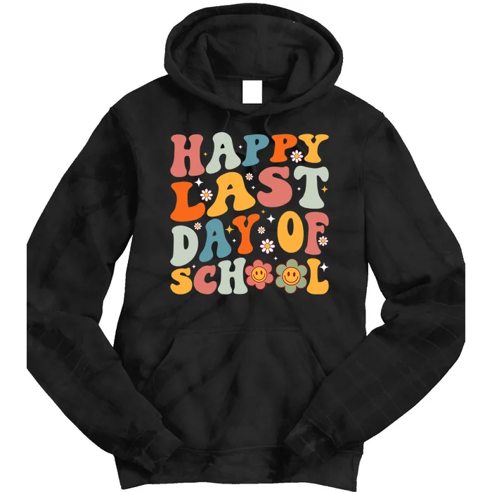 Groovy Happy Last Day Of School Teacher Student Graduation Tie Dye Hoodie