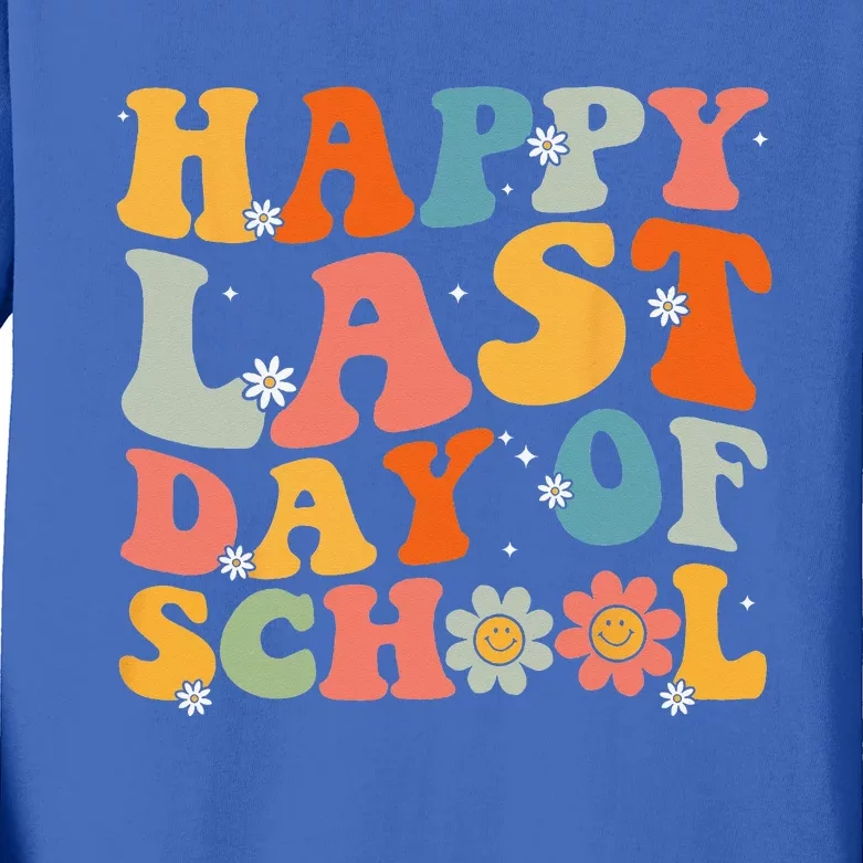 Groovy Happy Last Day Of School Teacher Student Graduation Kids Long Sleeve Shirt