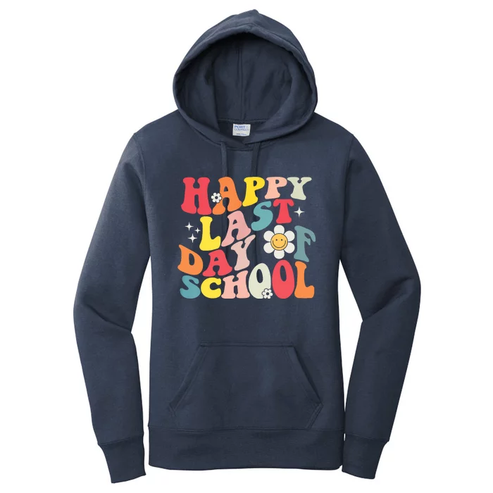 Groovy Happy Last Day Of School Teacher Student Graduation Women's Pullover Hoodie