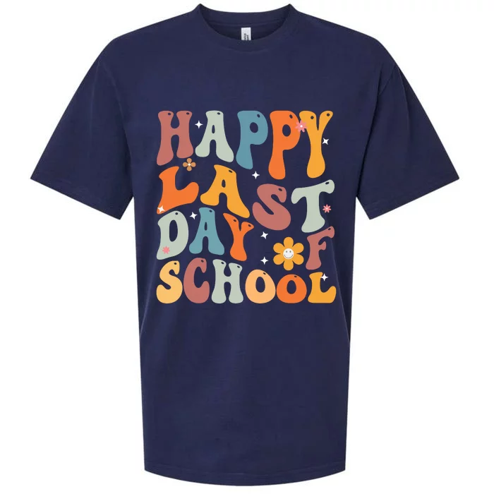 Groovy Happy Last Day Of School Teacher Student Graduation 7267 Sueded Cloud Jersey T-Shirt