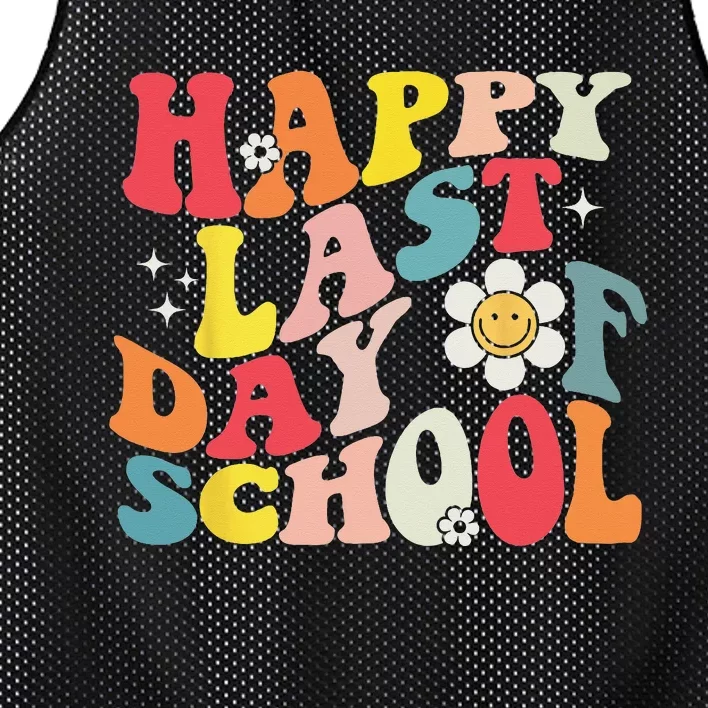 Groovy Happy Last Day of School Teacher Student Graduation Mesh Reversible Basketball Jersey Tank