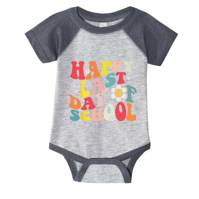 Groovy Happy Last Day of School Teacher Student Graduation Infant Baby Jersey Bodysuit