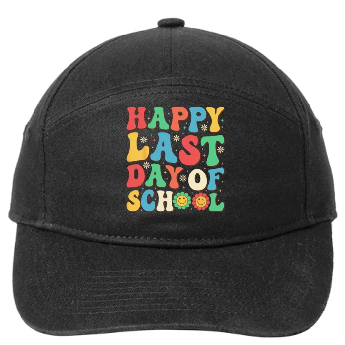 Groovy Happy Last Day of School Teachers Students Graduation 7-Panel Snapback Hat