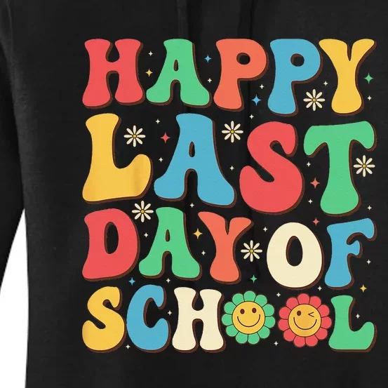 Groovy Happy Last Day of School Teachers Students Graduation Women's Pullover Hoodie