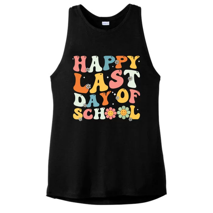 Groovy Happy Last Day Of School Teacher Student Graduation 7908 Ladies Tri-Blend Wicking Tank