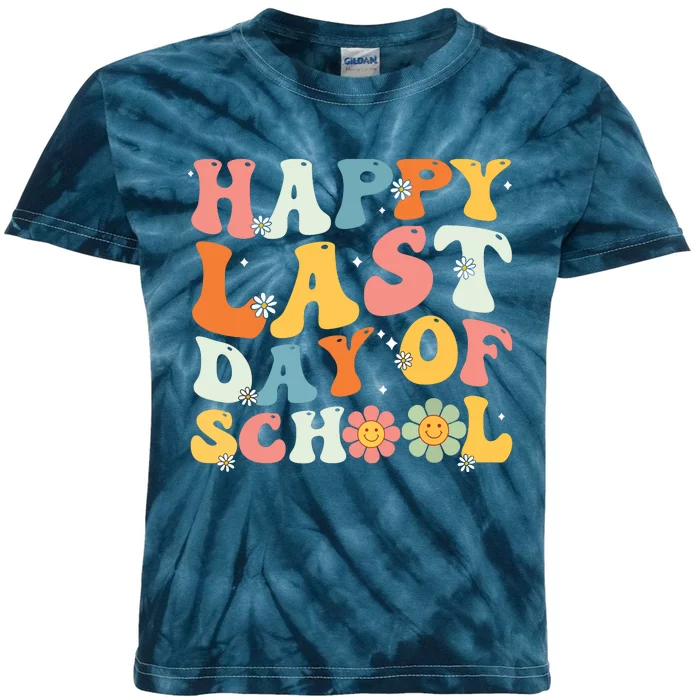 Groovy Happy Last Day Of School Teacher Student Graduation 7908 Kids Tie-Dye T-Shirt