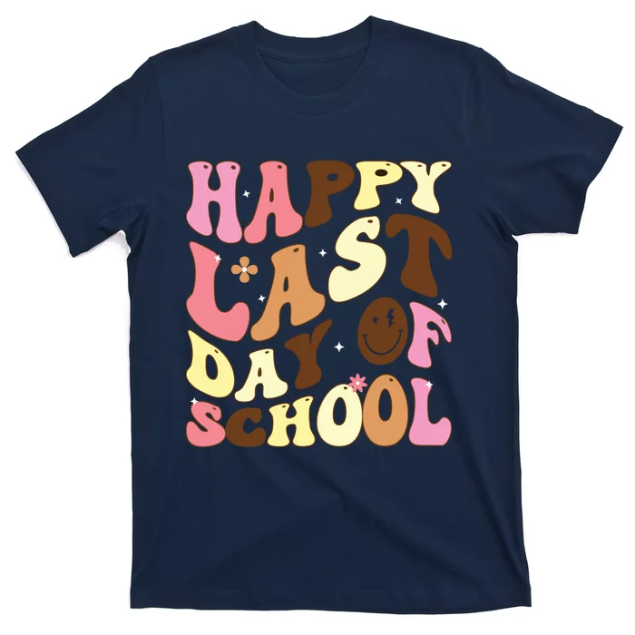 Groovy Happy Last Day Of School Teacher Student Graduation T-Shirt