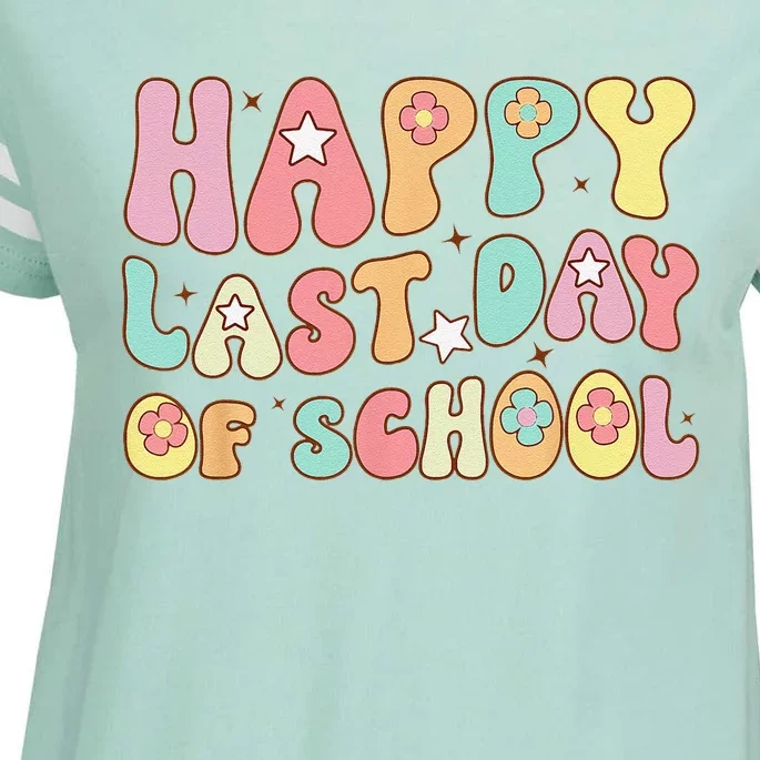 Groovy Happy Last Day of School Teacher Student Graduation Enza Ladies Jersey Football T-Shirt