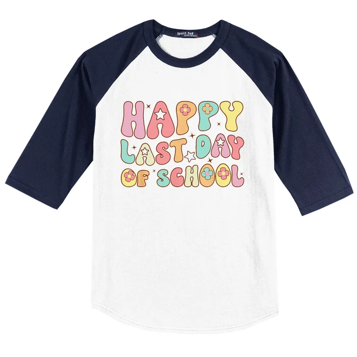 Groovy Happy Last Day of School Teacher Student Graduation Baseball Sleeve Shirt