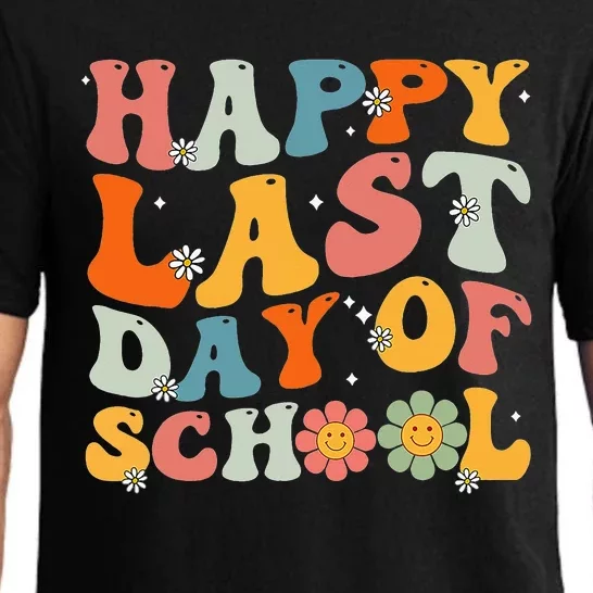 Groovy Happy Last Day Of School Teacher Student Graduation Pajama Set