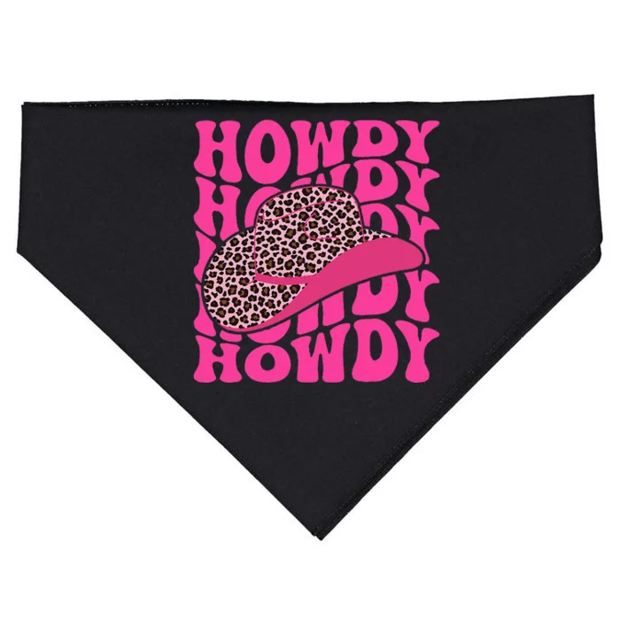 Groovy Howdy Leopard Hat Western Country Cute Cowgirl USA-Made Doggie Bandana