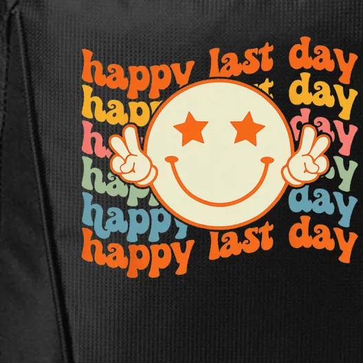 Groovy Happy Last Day of School Smile Face Student Teacher City Backpack