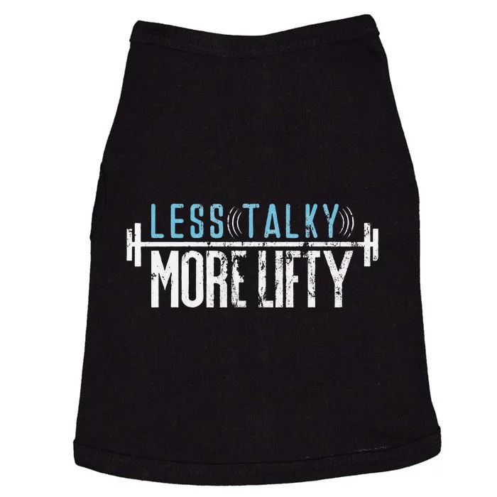 Gym Humor Less Talky More Lifty Doggie Tank