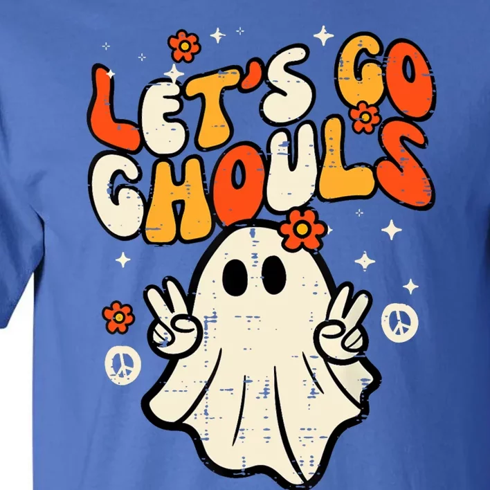 Ghost Halloween Lets Go Ghouls Retro Costume Tall T-Shirt