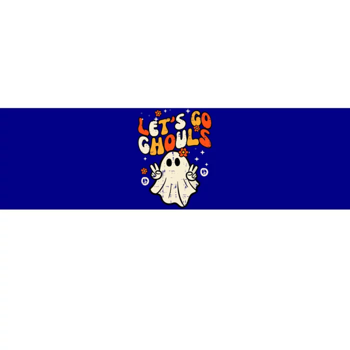 Ghost Halloween Lets Go Ghouls Retro Costume Bumper Sticker