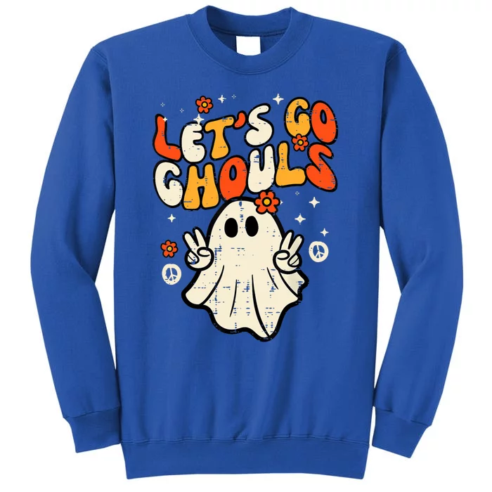 Ghost Halloween Lets Go Ghouls Retro Costume Tall Sweatshirt