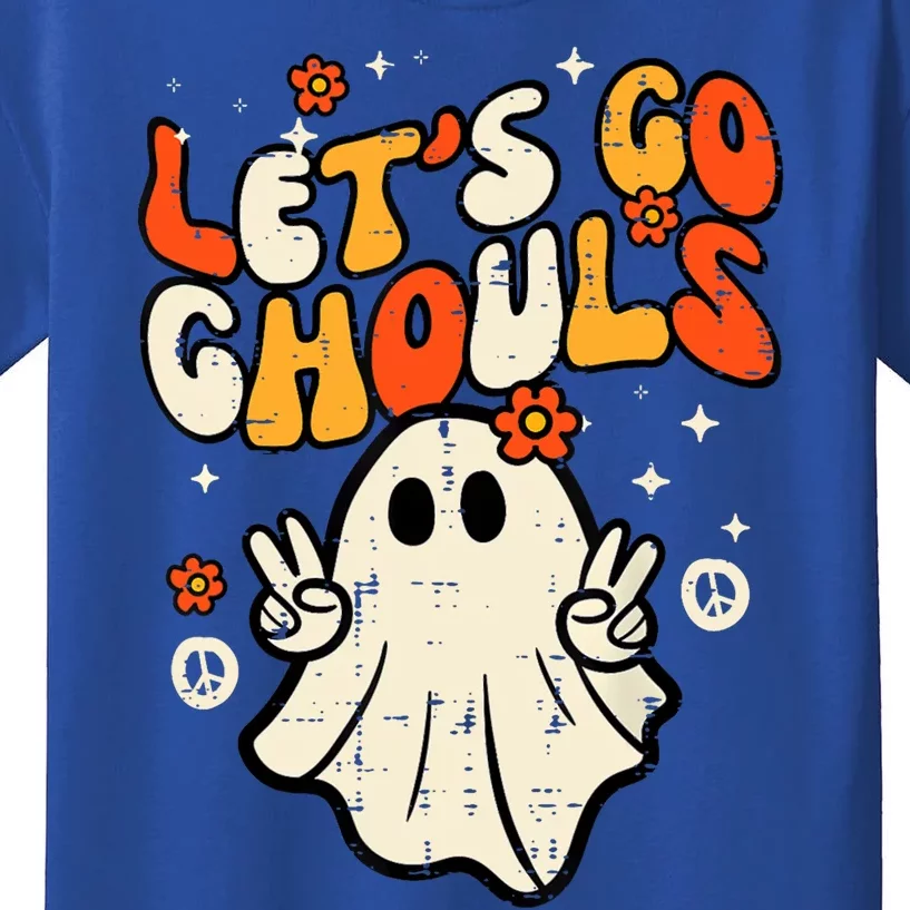 Ghost Halloween Lets Go Ghouls Retro Costume Kids T-Shirt