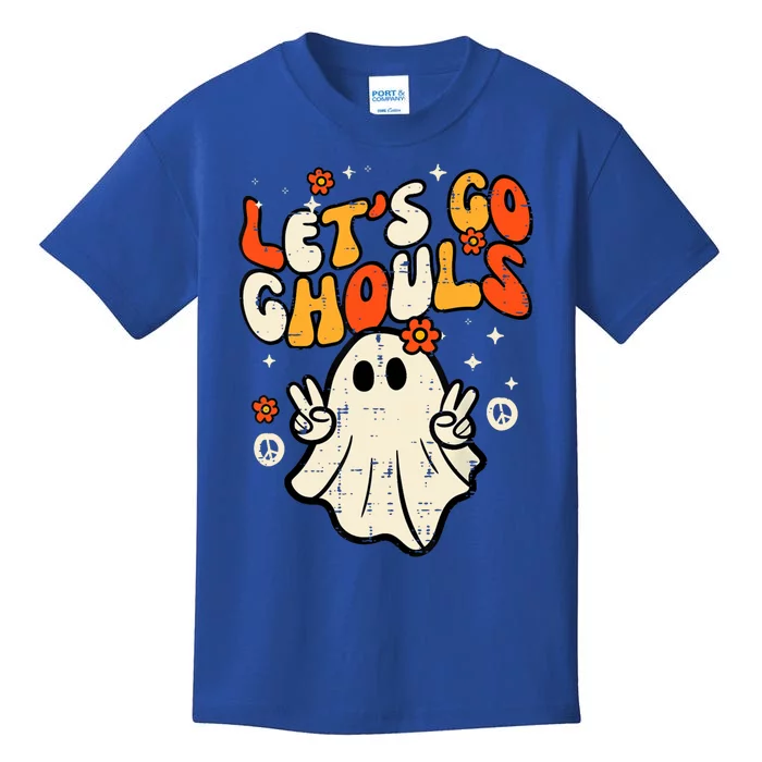 Ghost Halloween Lets Go Ghouls Retro Costume Kids T-Shirt