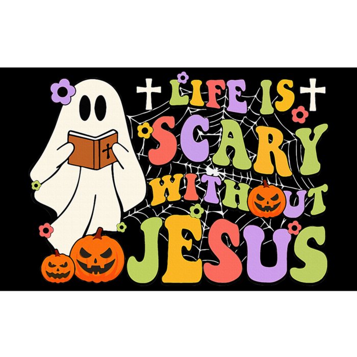 Groovy Halloween Life Is Scary Without Jesus Christian Lover Bumper Sticker