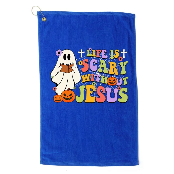 Groovy Halloween Life Is Scary Without Jesus Christian Lover Platinum Collection Golf Towel