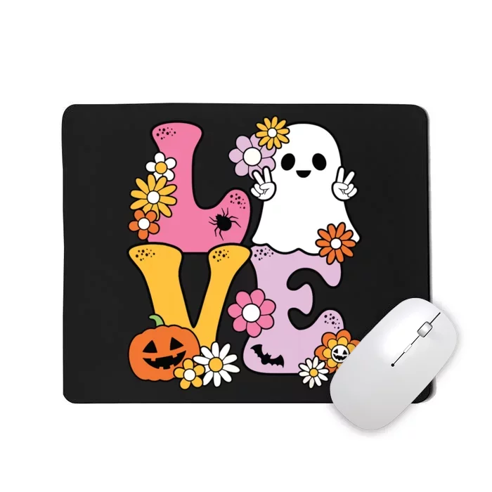 Groovy Halloween Love Costume Ghost Pumpkin Mousepad