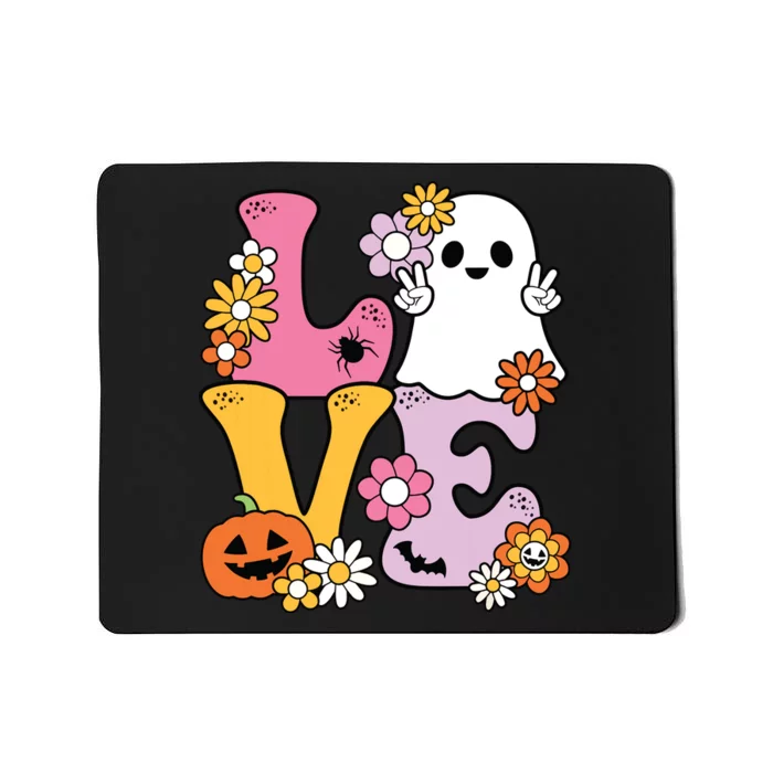 Groovy Halloween Love Costume Ghost Pumpkin Mousepad