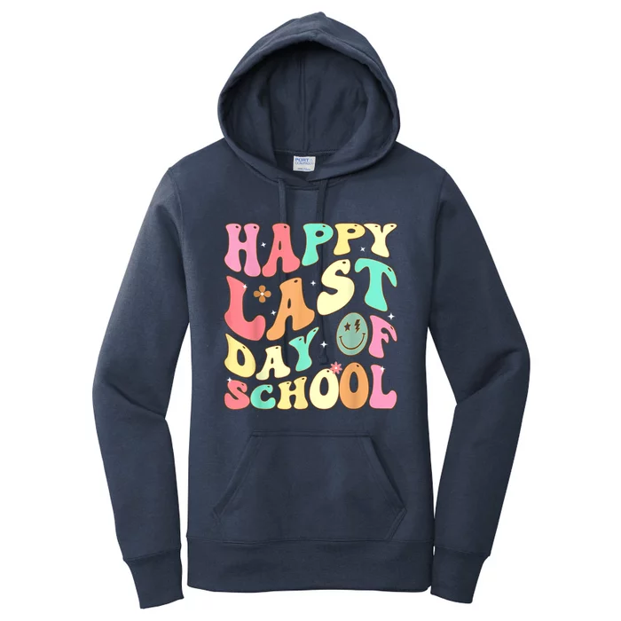 Groovy Happy Last Day Of School Teacher Student Graduation Women's Pullover Hoodie