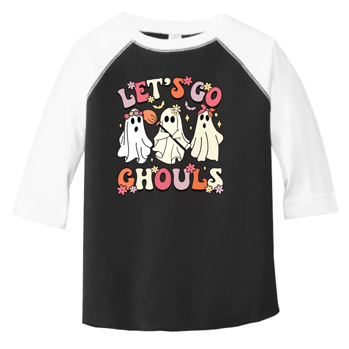 Groovy Halloween Lets Go Ghouls Ghost Outfit For Women Girl Gift Toddler Fine Jersey T-Shirt