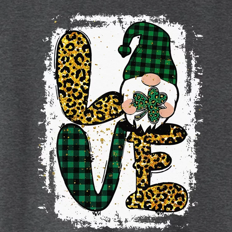 Green Heart Love Shamrock Irish Leprechaun St Patricks Day Women's Crop Top Tee