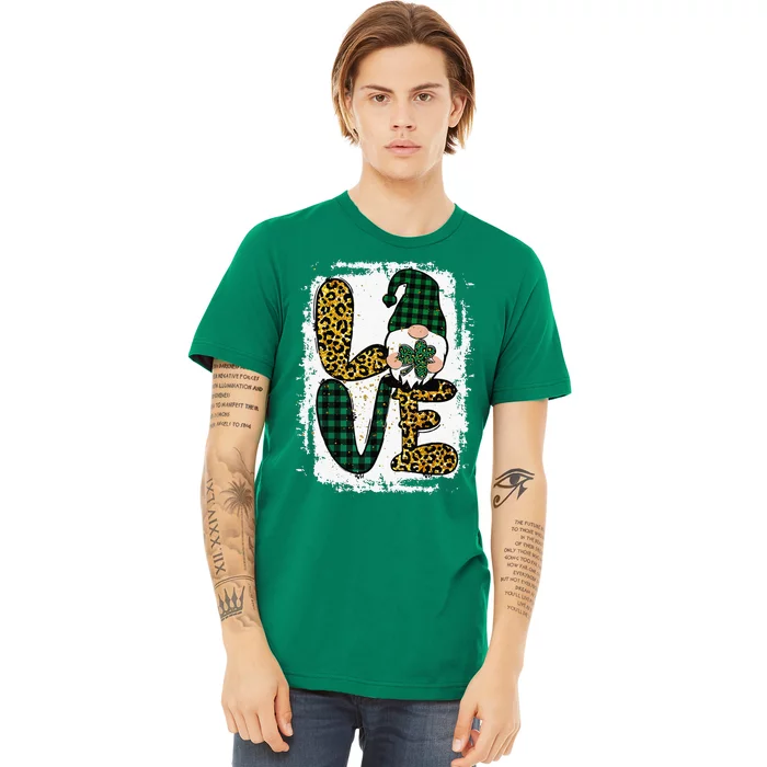 Green Heart Love Shamrock Irish Leprechaun St Patricks Day Premium T-Shirt